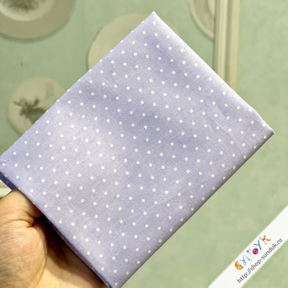 Хлопок Китай горошек на сиреневом [80166]