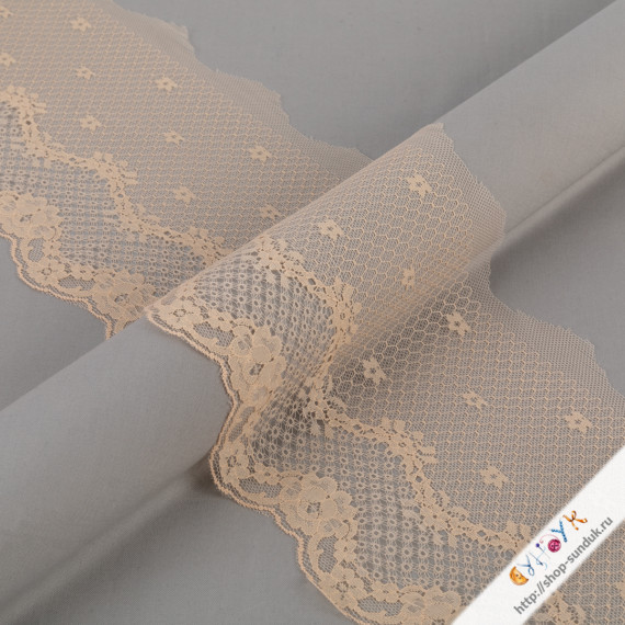 Кружево широкое песочное [LCE-28-120]