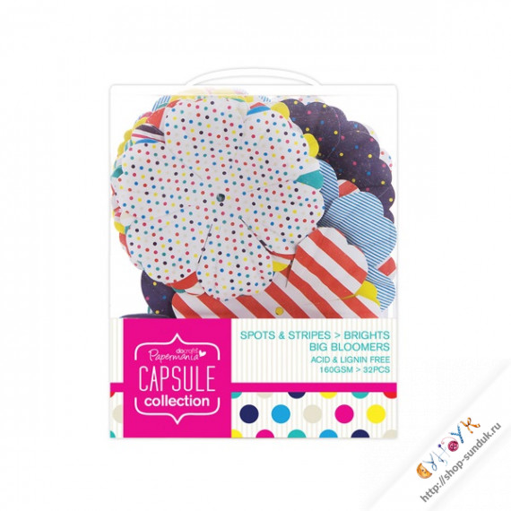 Декоративные бумажные цветы "Spots & Stripes Brights" [PMA368106]