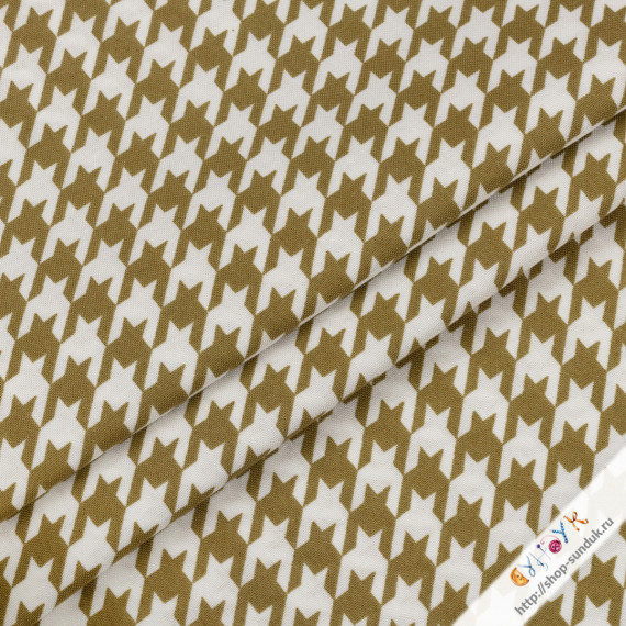 Отрез хлопка "Гусиная лапка" оливковый [550000652]