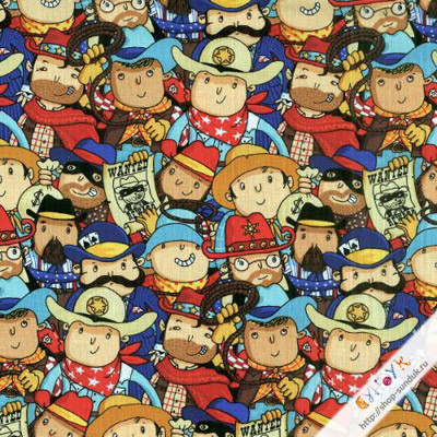 Отрез американского хлопка с ковбоями [4800-982]