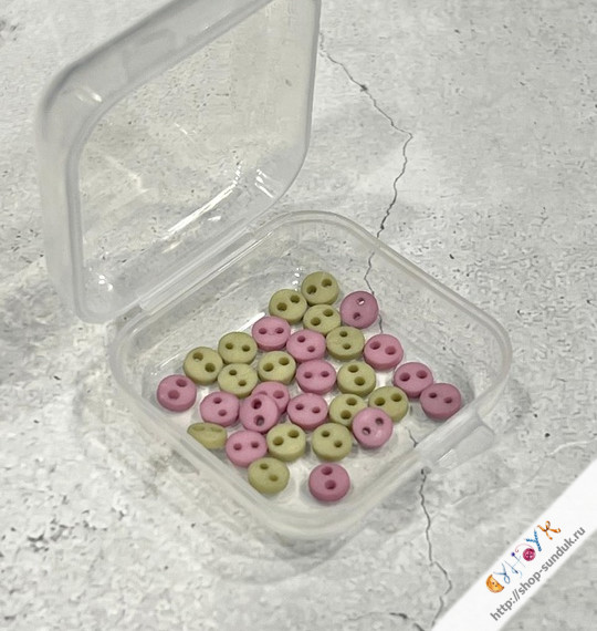 Набор пуговок 4мм сирень-полынь [550000904]