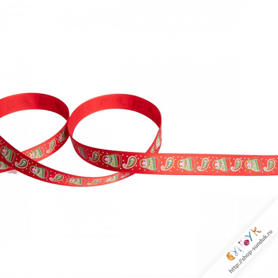 Лента атласная с принтом 12мм [3100080292]
