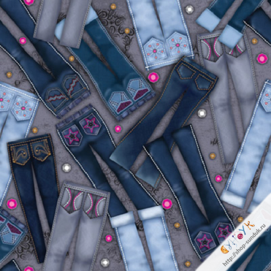 Американский хлопок "Diamonds and Denim" 10см [24404]