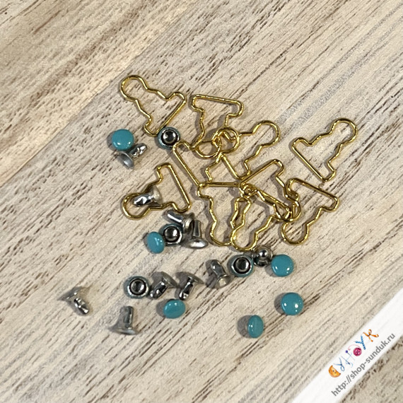 Застежки для комбинезона бирюзовый [3100080302]