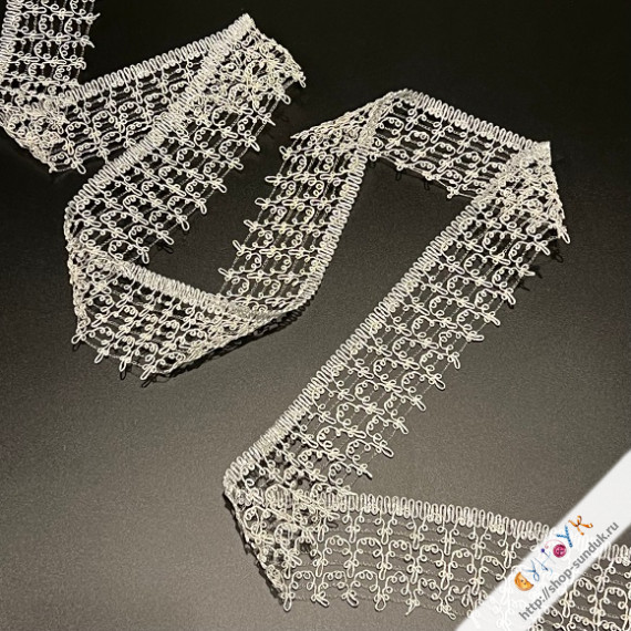 Тесьма декоративная 59мм серебро [309-02]