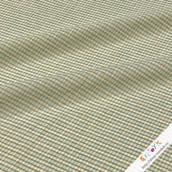 Тонкий хлопок в клетку (двухсторонний) S мята/персик [264-322]