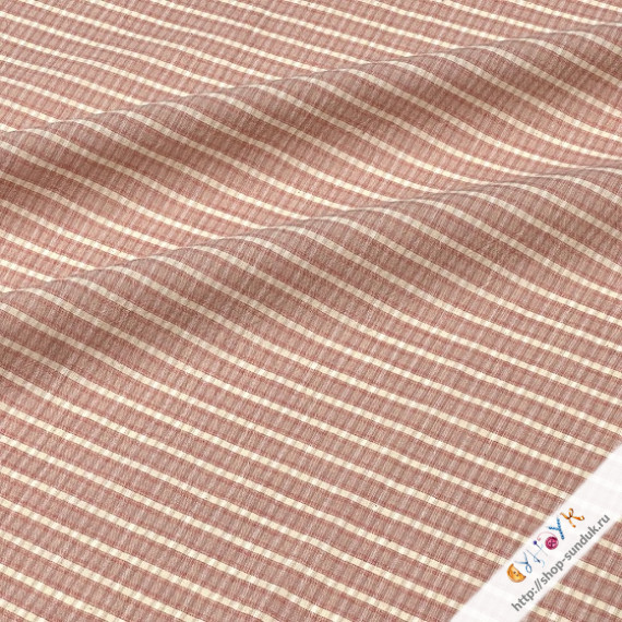 Тонкий хлопок в клетку (двухсторонний) S пыльно-розовый/ваниль [264-317]