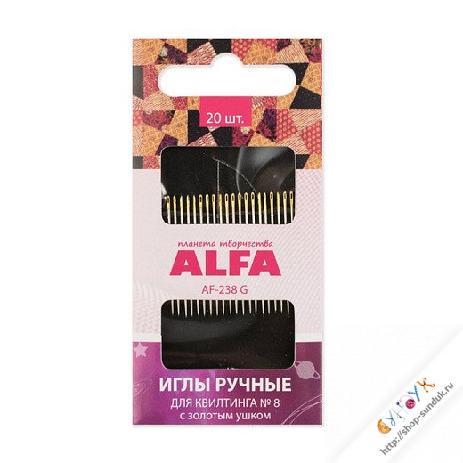 Иглы ручные для шитья и стежки с золотым ушком № 5-10 [AF-235 G]