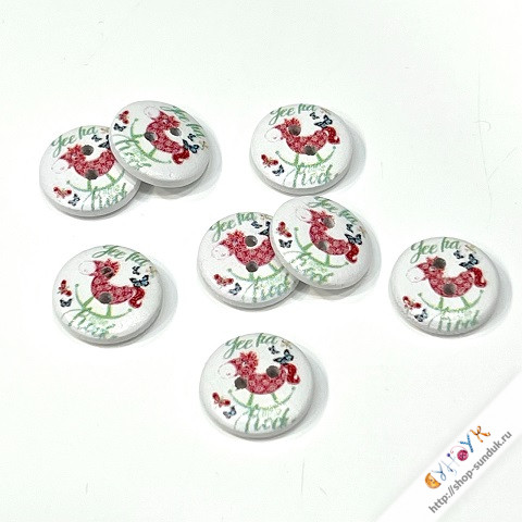 Пуговица деревянная 15мм [24518]