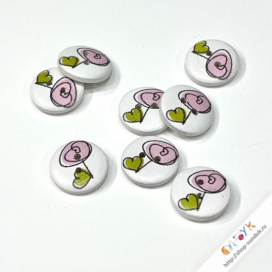 Пуговица деревянная 15мм [24483]