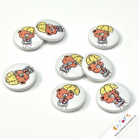 Пуговица деревянная 15мм [24474]