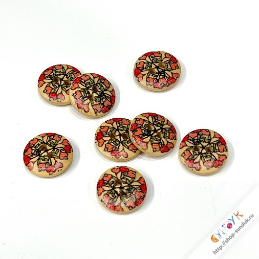 Пуговица деревянная 15мм [33998]