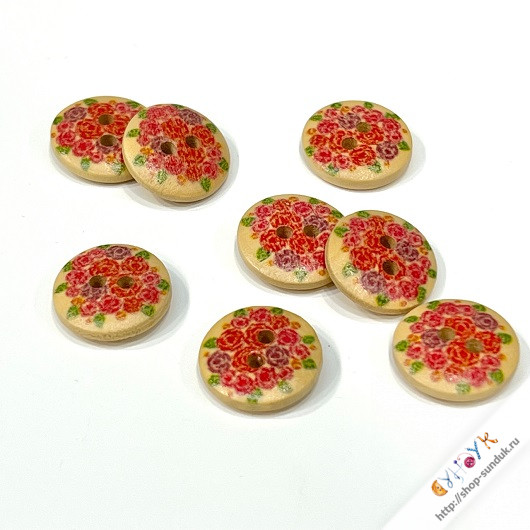 Пуговица деревянная 15мм [3399]