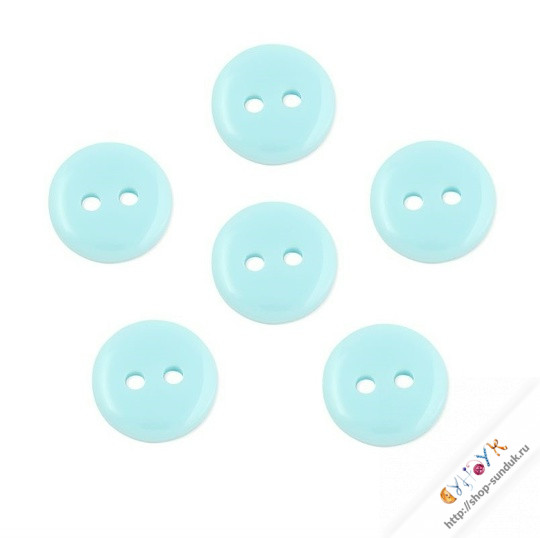 Пуговицы пластиковые небесно-голубые 10мм [16L-30]