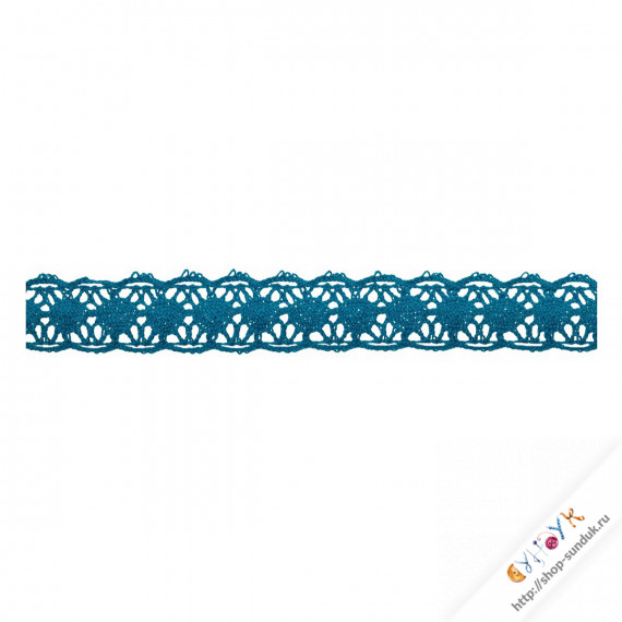 Кружево хлопковое 12мм морская волна [35-074]