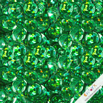 Пайетки россыпью 6мм зеленый [550000612]
