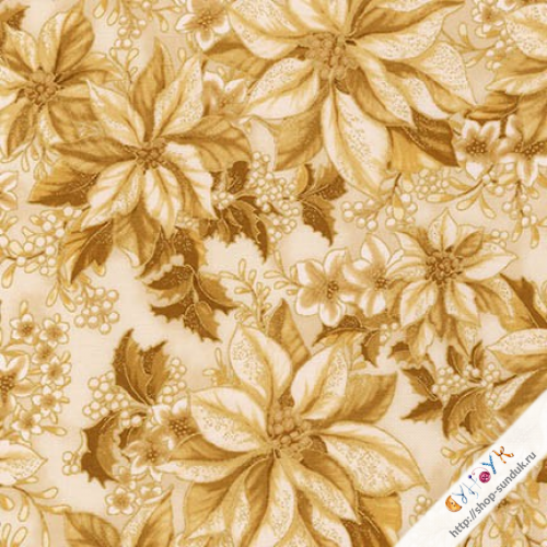 Отрез американского хлопка с золотом "HOLIDAY FLOURISH 8" [15149-199]