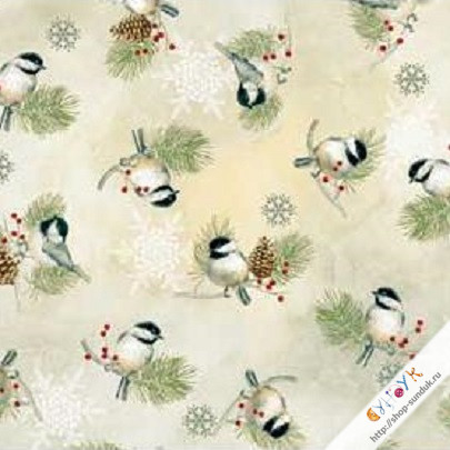 Отрез американского хлопка с серебром "WINTER CELEBRATION" [25198]