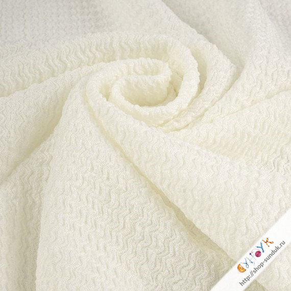 Трикотаж жатый молочный [968091]