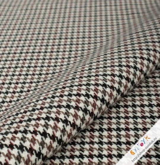 Костюмная ткань в клеточку (гусиная лапка) [968118]
