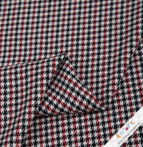 Костюмная ткань в клеточку (гусиная лапка) [968122]