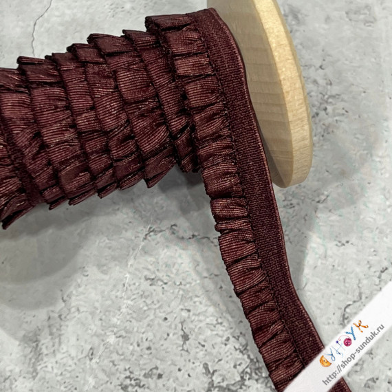 Рюша на резиночке бордовый [550000811]