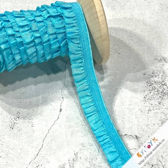 Рюша на резиночке голубой [3100080315]